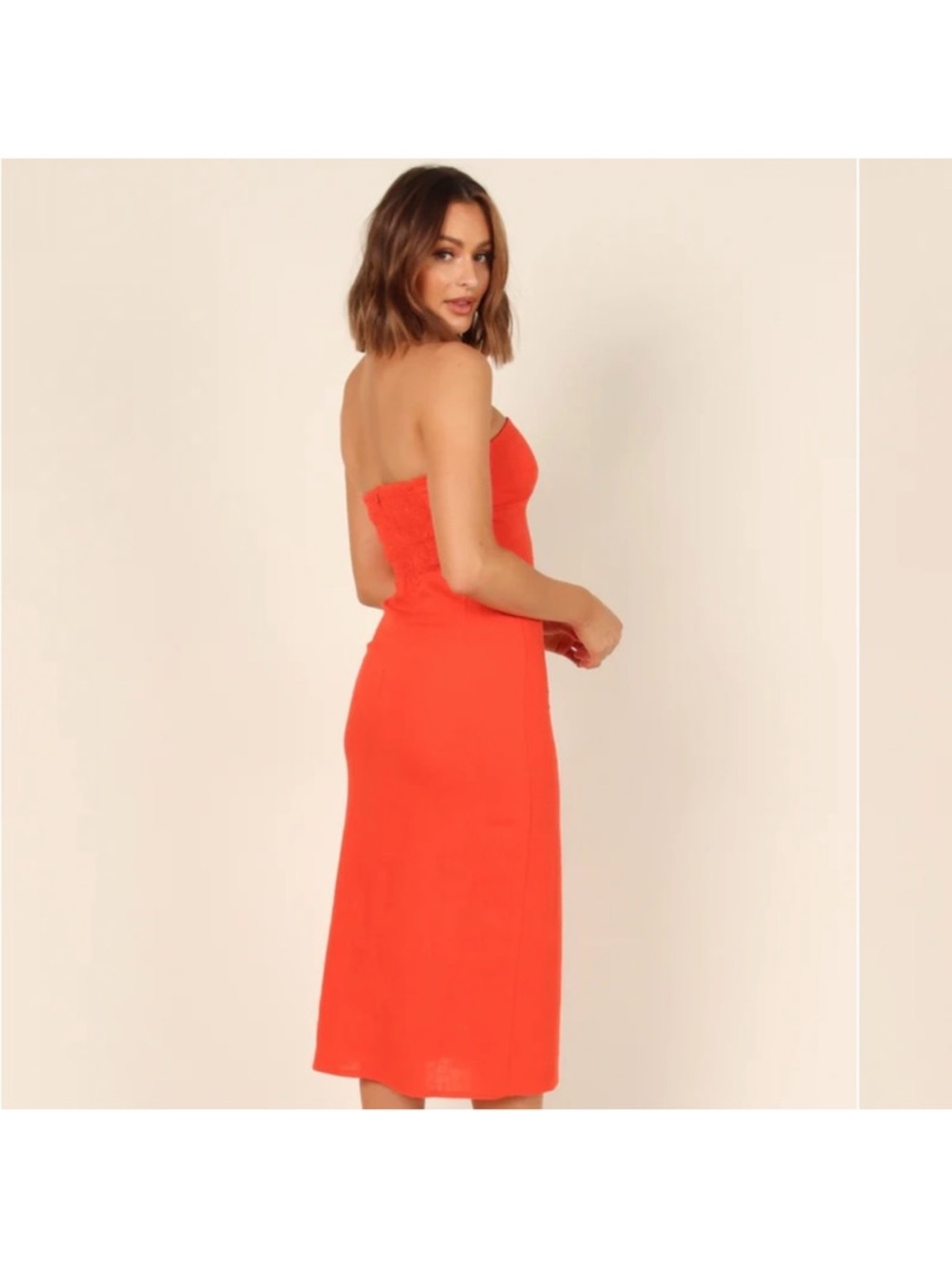 Petal & Pup Leruzi Orange Stapless Midi Dress - Picture 4 of 6